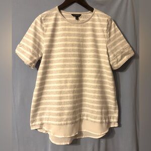 Banana Republic Beige Striped Pullover Top Size L